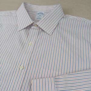 Brooks Brothers 17.5 XXL 34/35 Mens Shirt Button Up Long Sleeve FLAW 26x30